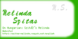 melinda szitas business card